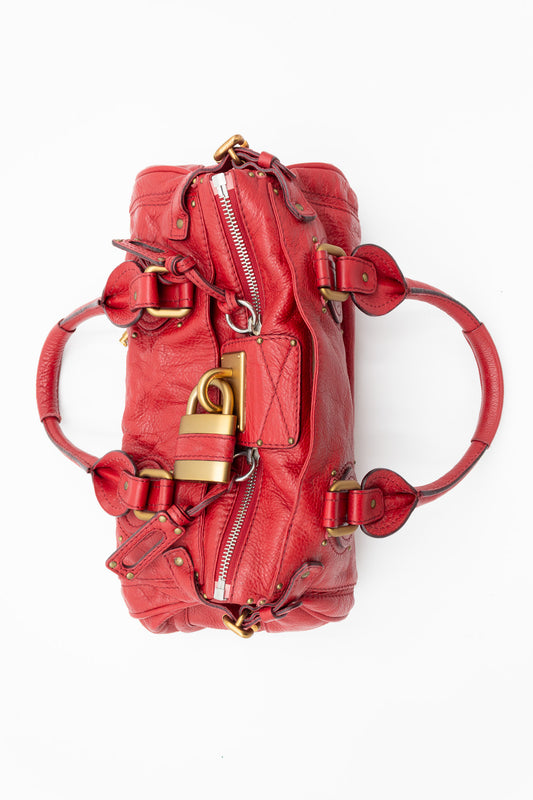 Chloé Paddington Medium in Red Leather