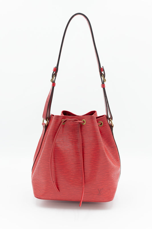 Louis Vuitton Noé Red Epi Leather Bucket Bag