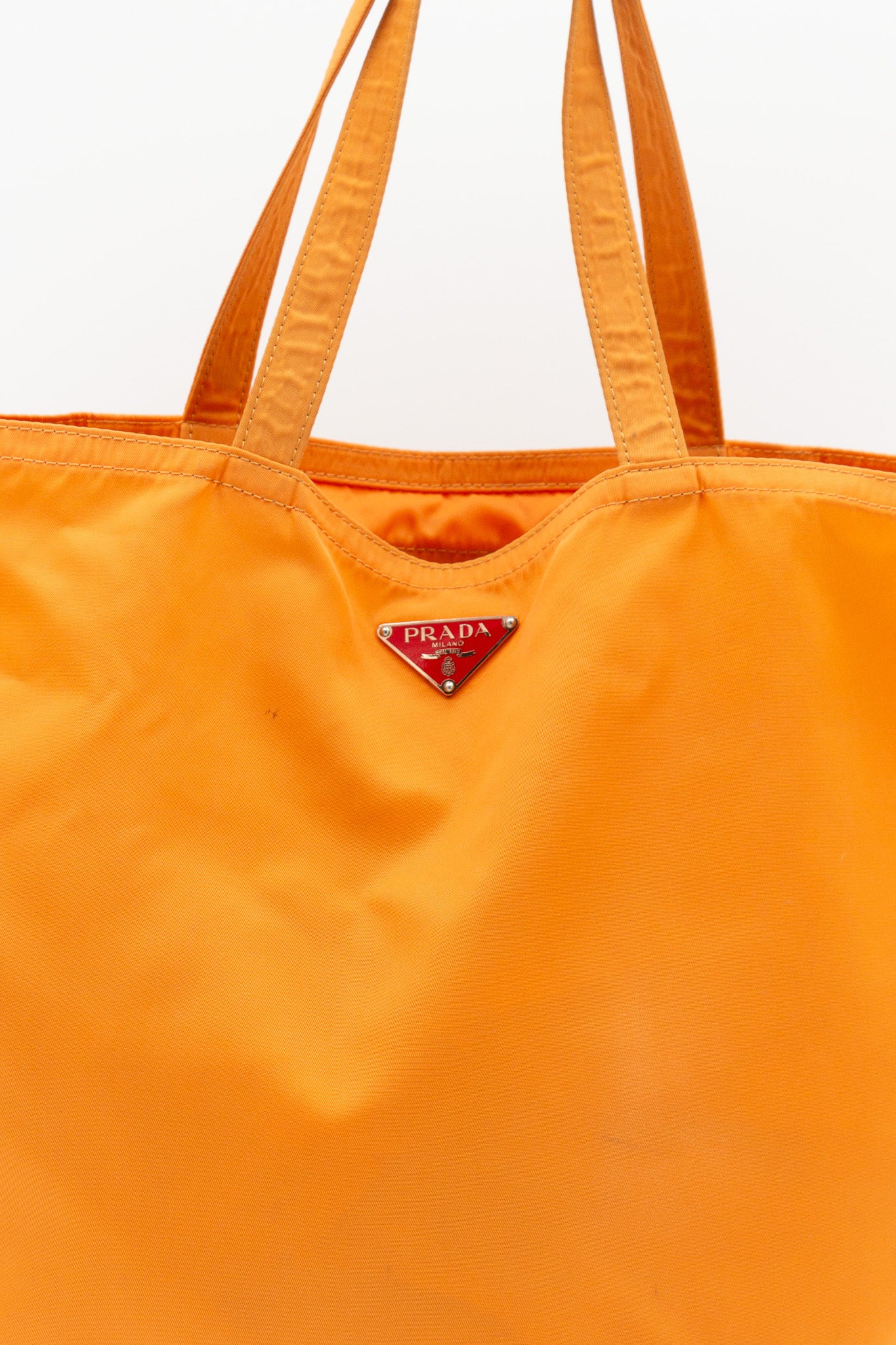 Prada Orange Nylon Trick Tote Bag Robot Girl