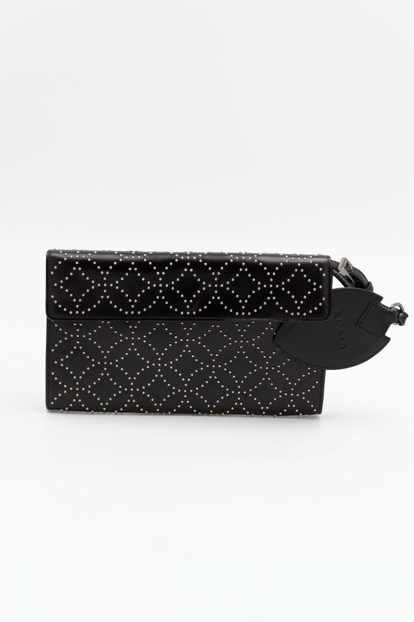 Alaïa Studded Black Leather Clutch