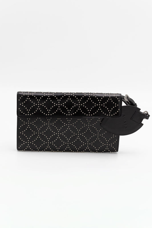 Alaïa Studded Black Leather Clutch