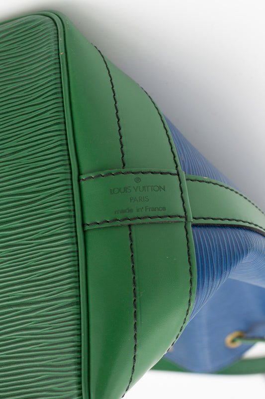 Louis Vuitton Noé Blue and Green Epi Leather Bucket Bag
