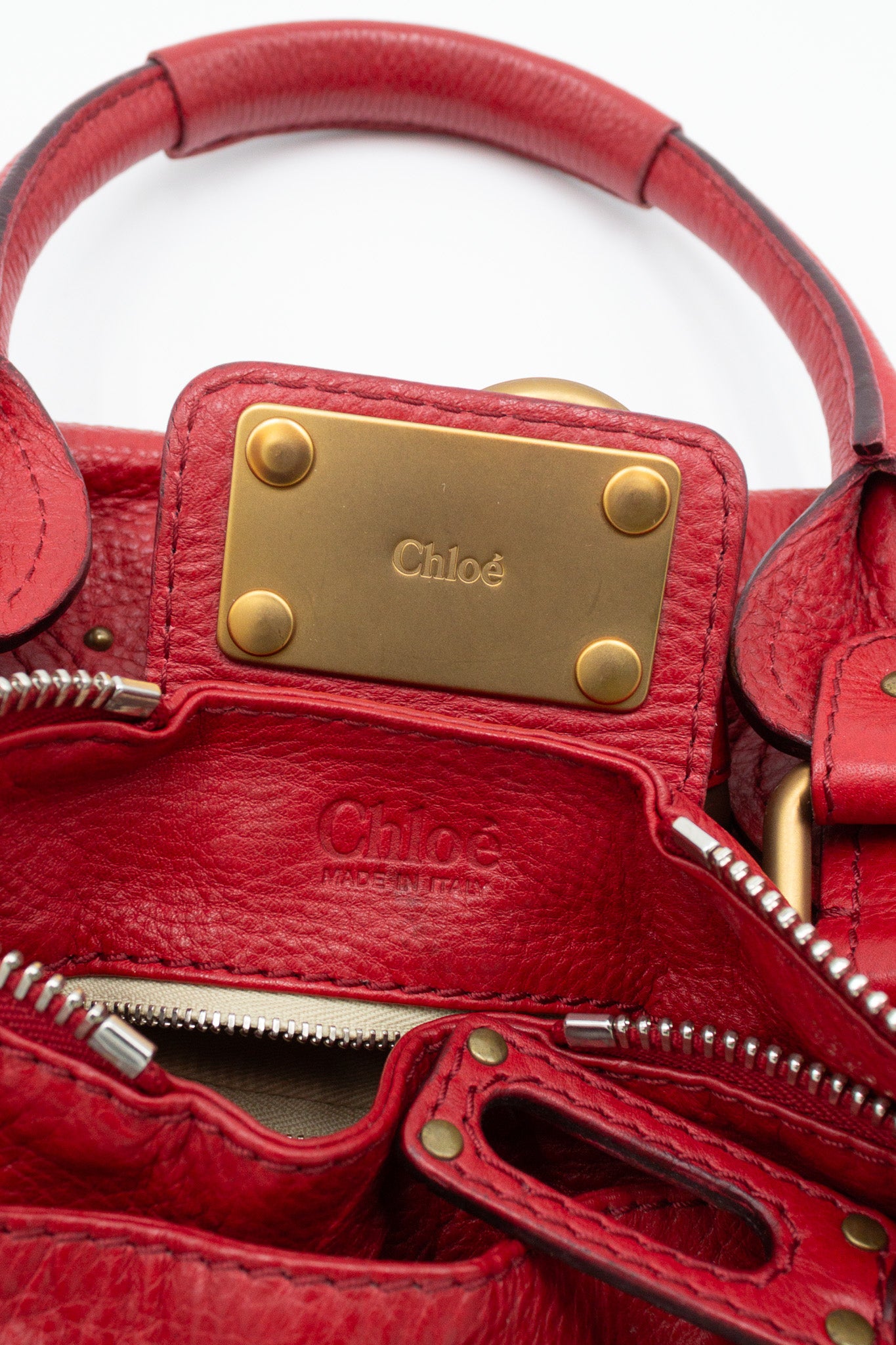Chloé Paddington Medium in Red Leather