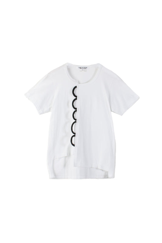 T-shirt bianca ricamata Comme Des Garcons da donna