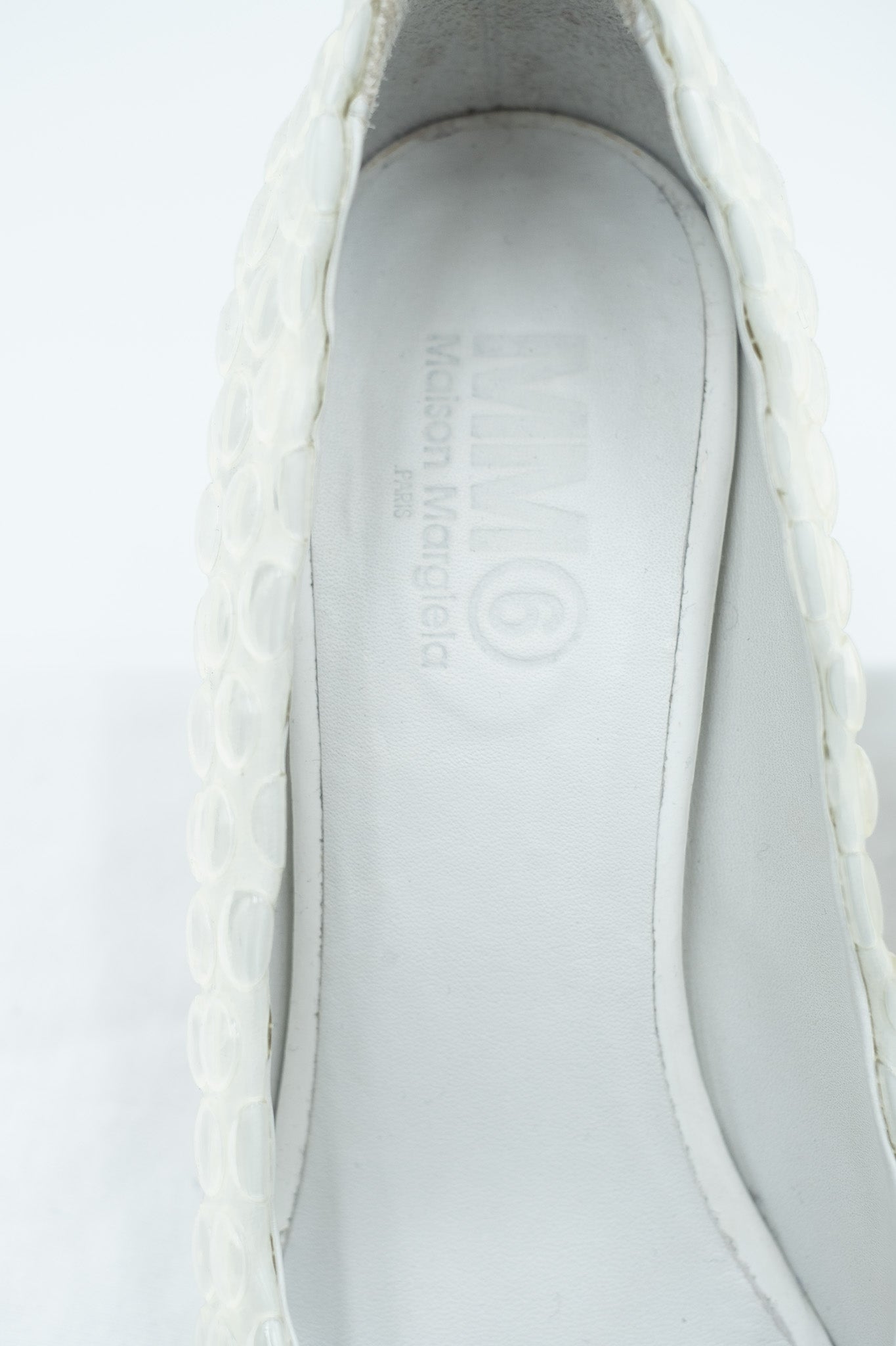 Maison Margiela white bubble-effect pumps