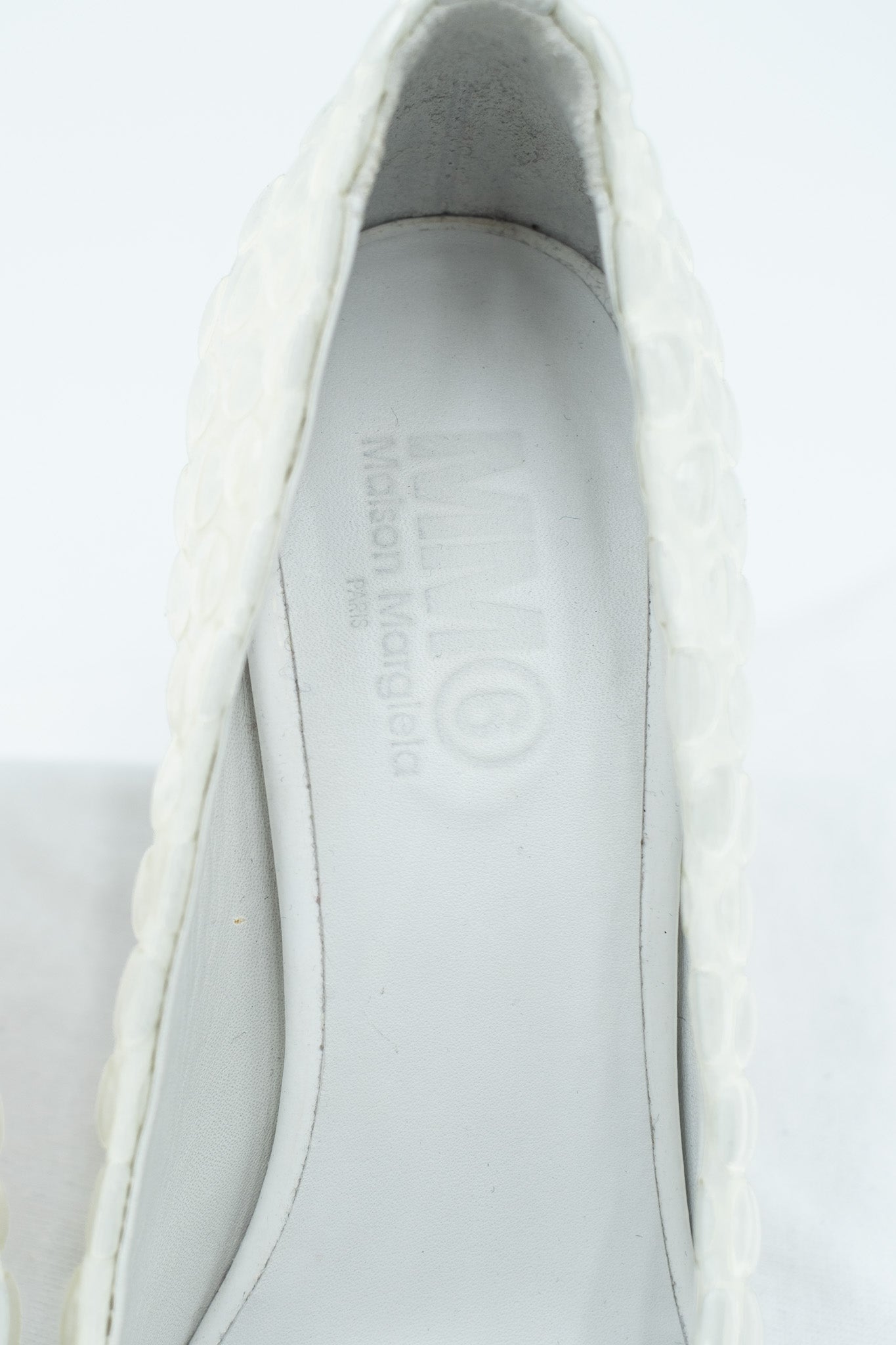 Maison Margiela white bubble-effect pumps