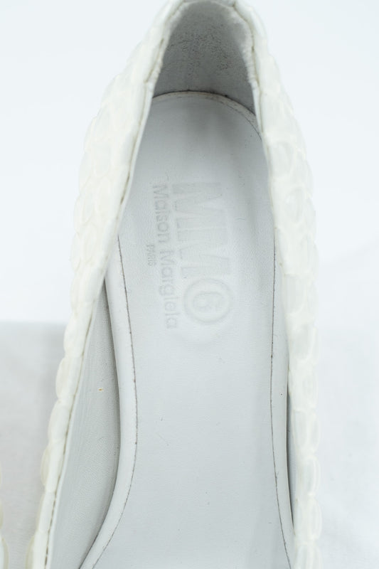 Maison Margiela white bubble-effect pumps