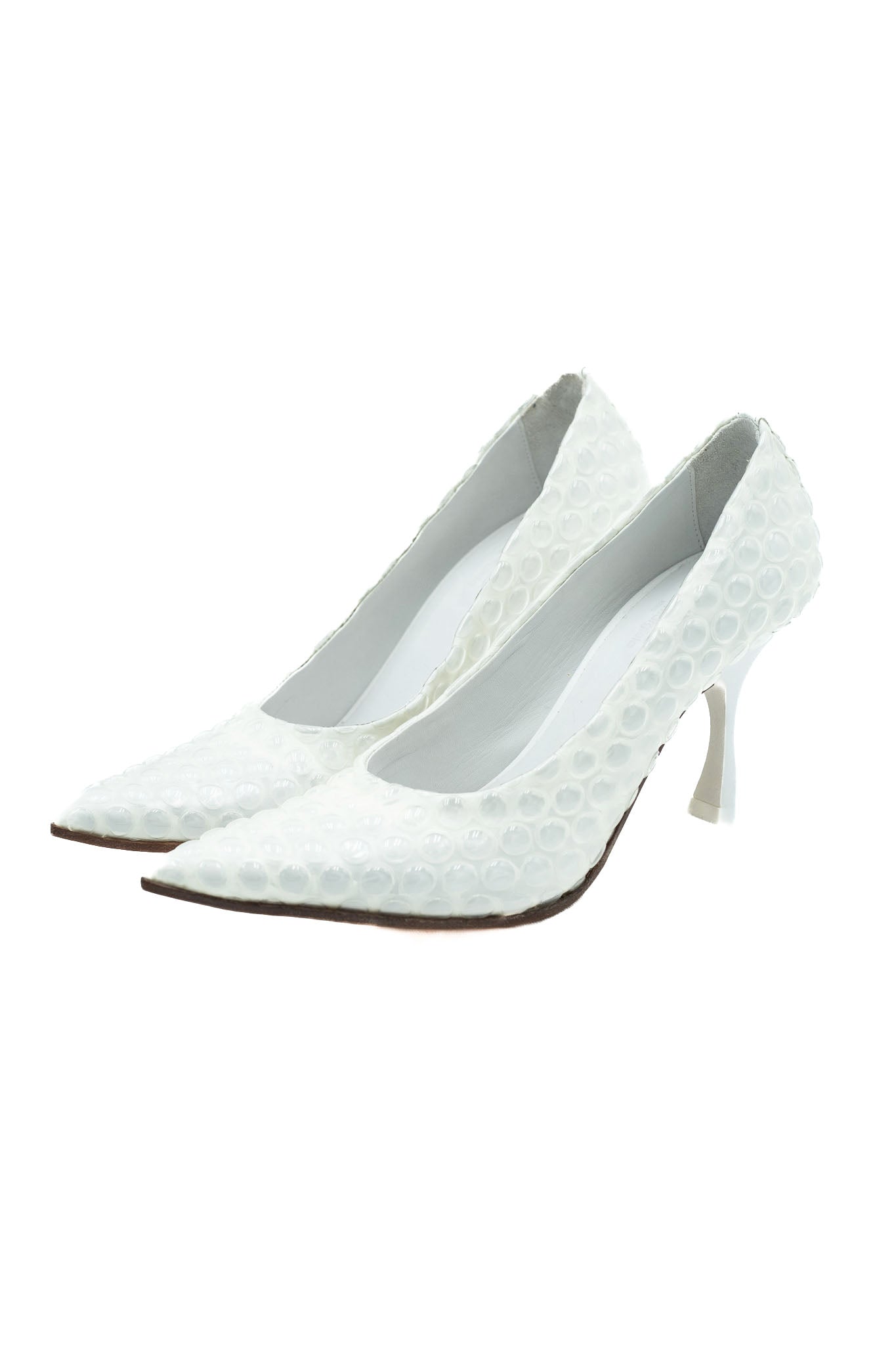 Maison Margiela white bubble-effect pumps