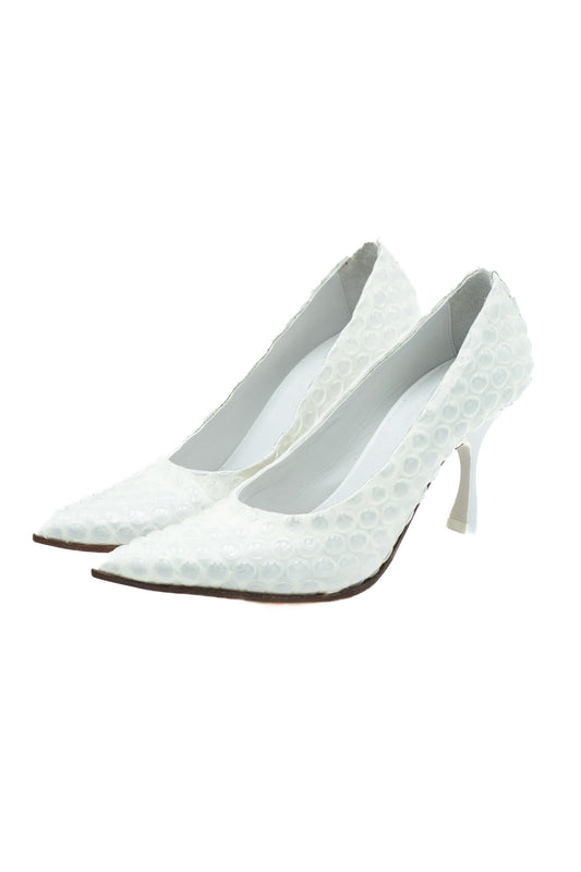 Maison Margiela white bubble-effect pumps