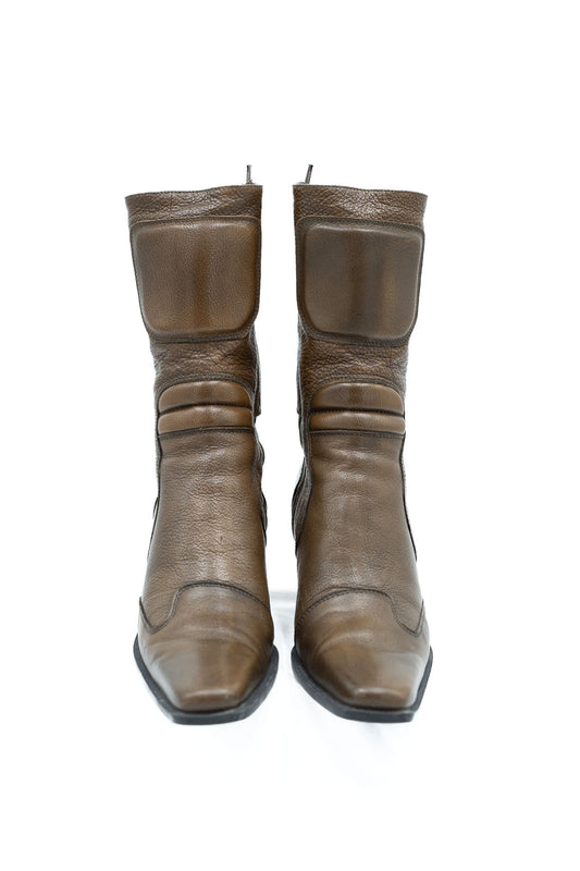 Miu Miu brown leather boots – late 1990s runway