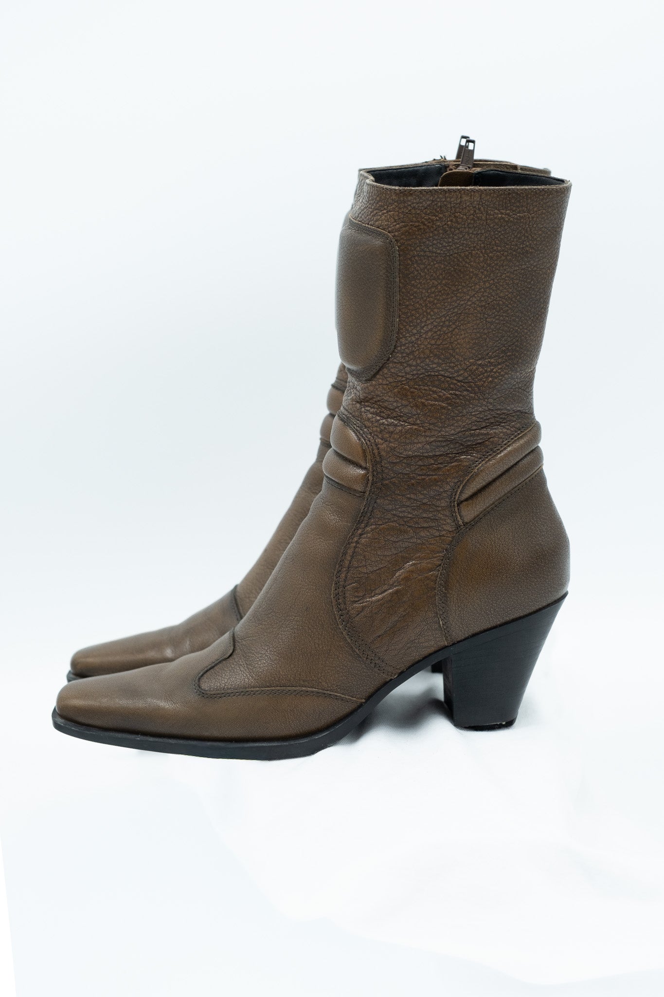 Miu Miu brown leather boots – late 1990s runway
