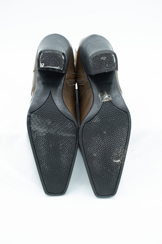 Miu Miu brown leather boots – late 1990s runway