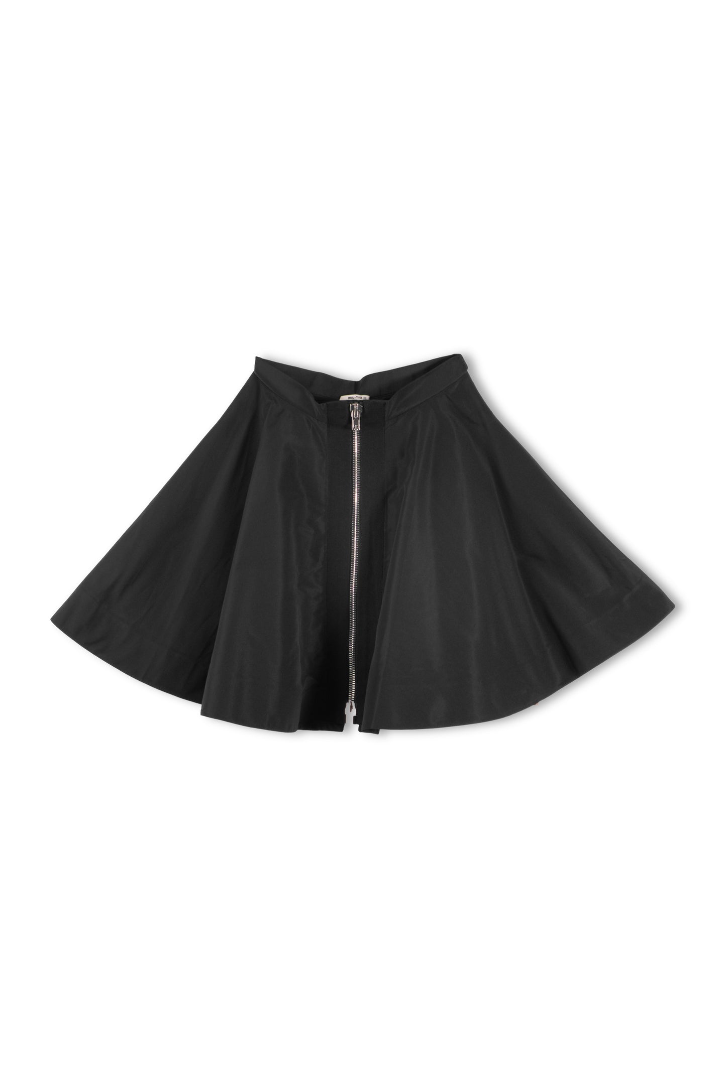 Women's Miu Miu Black Nylon Zipped Skirt