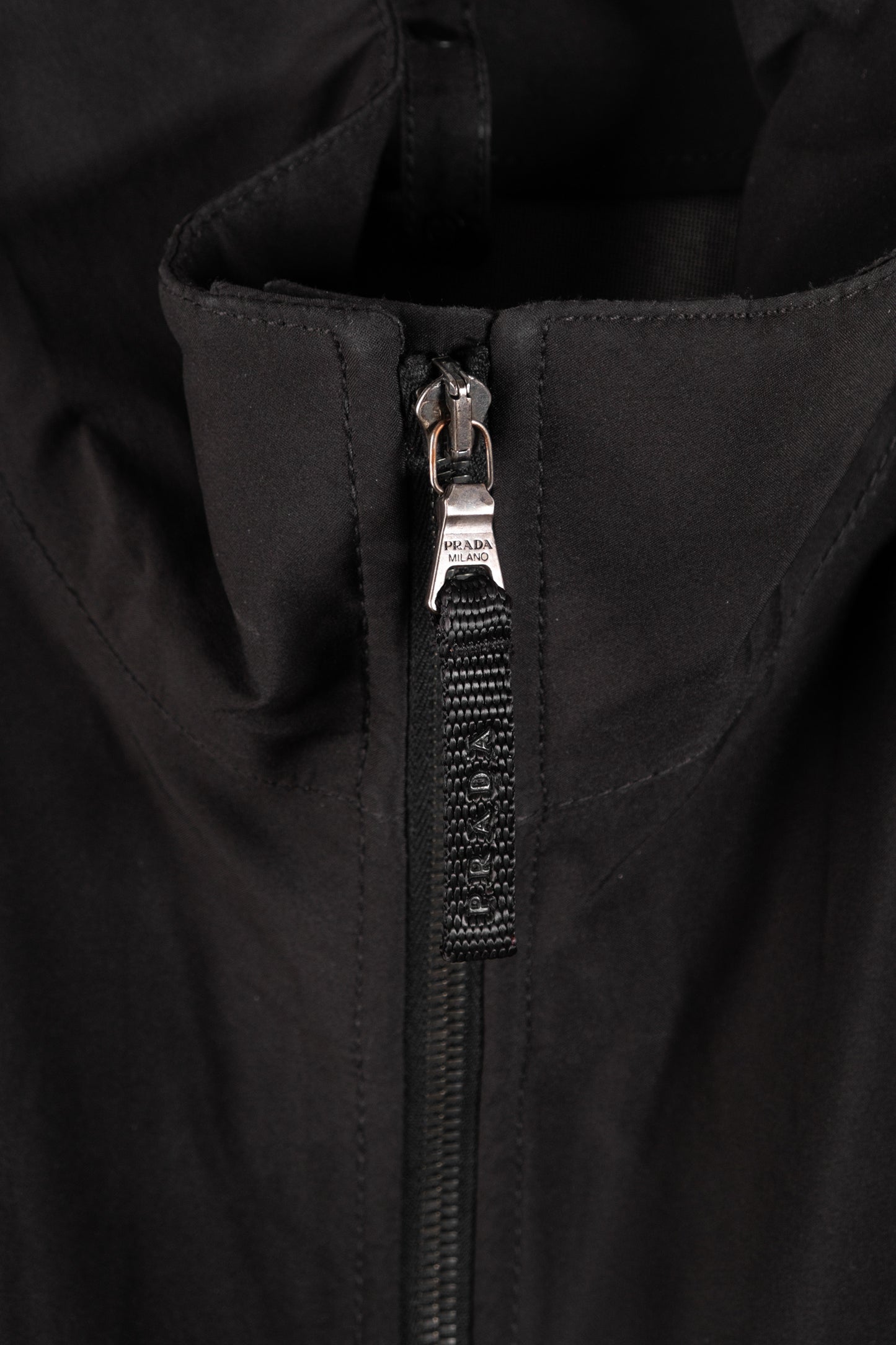 Spolverino Prada in nylon nero da uomo