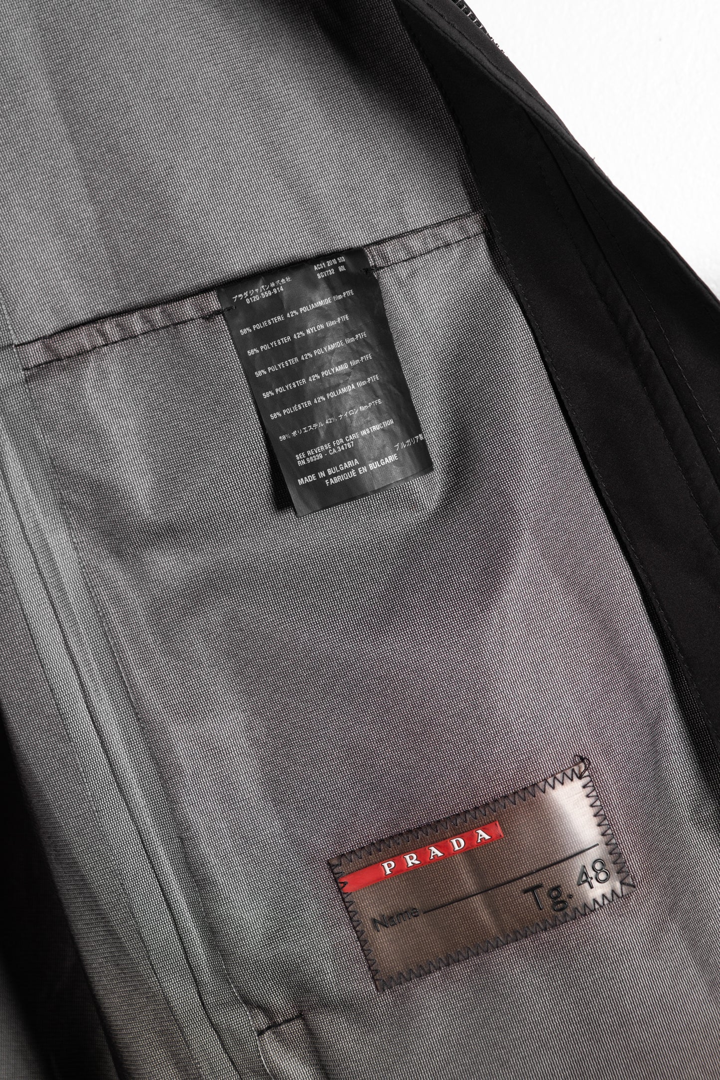 Spolverino Prada in nylon nero da uomo