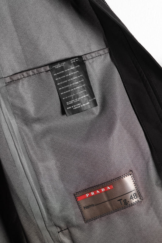 Spolverino Prada in nylon nero da uomo