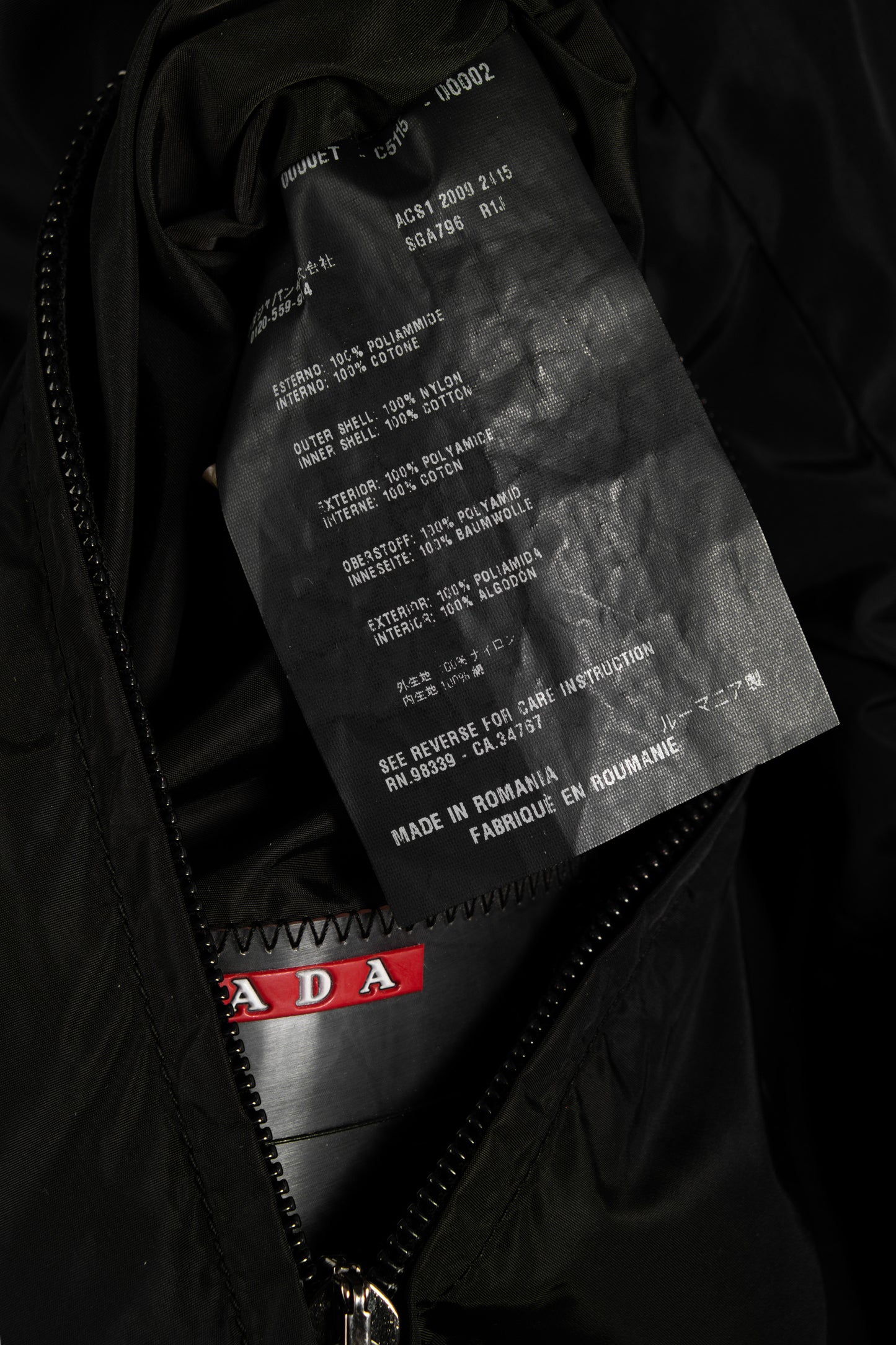Men's Prada Black Reversible Jacket