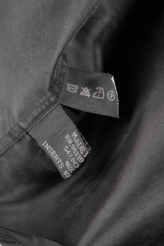 Camicia da smoking in nylon e seta lavata nera da uomo Prada