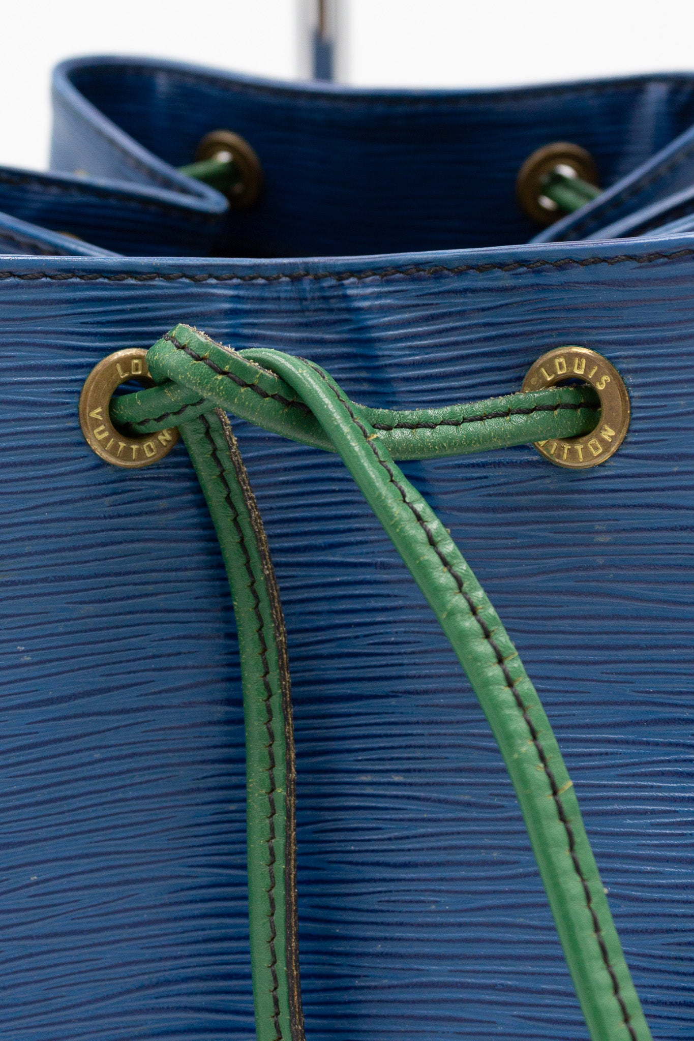 Louis Vuitton Noé Blue and Green Epi Leather Bucket Bag