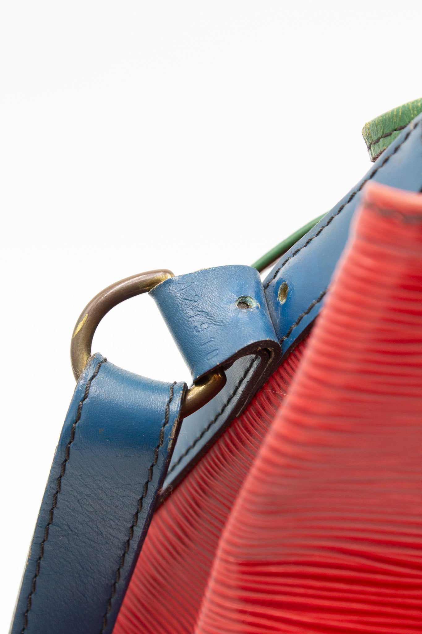 Louis Vuitton Noé Red and Blue Epi Leather Bucket Bag