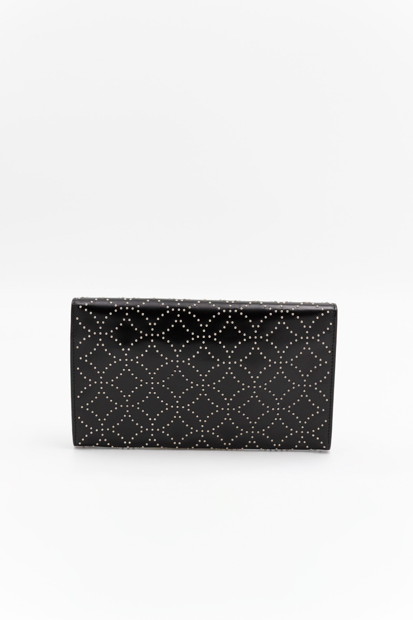 Alaïa Studded Black Leather Clutch