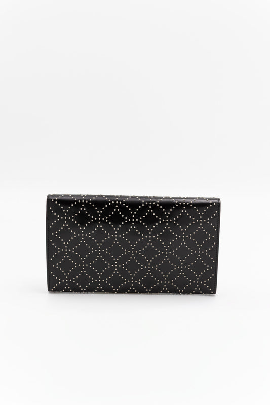 Alaïa Studded Black Leather Clutch