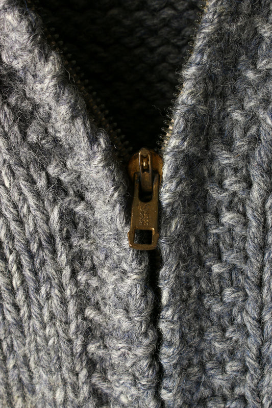 Wool Hand Made Grey Cowichan Sweater
