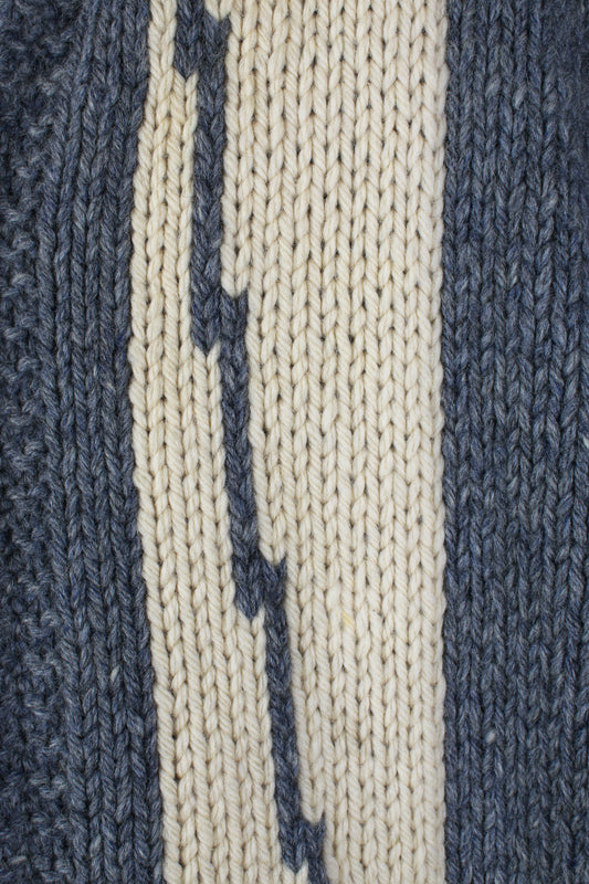Wool Hand Made Grey Cowichan Sweater