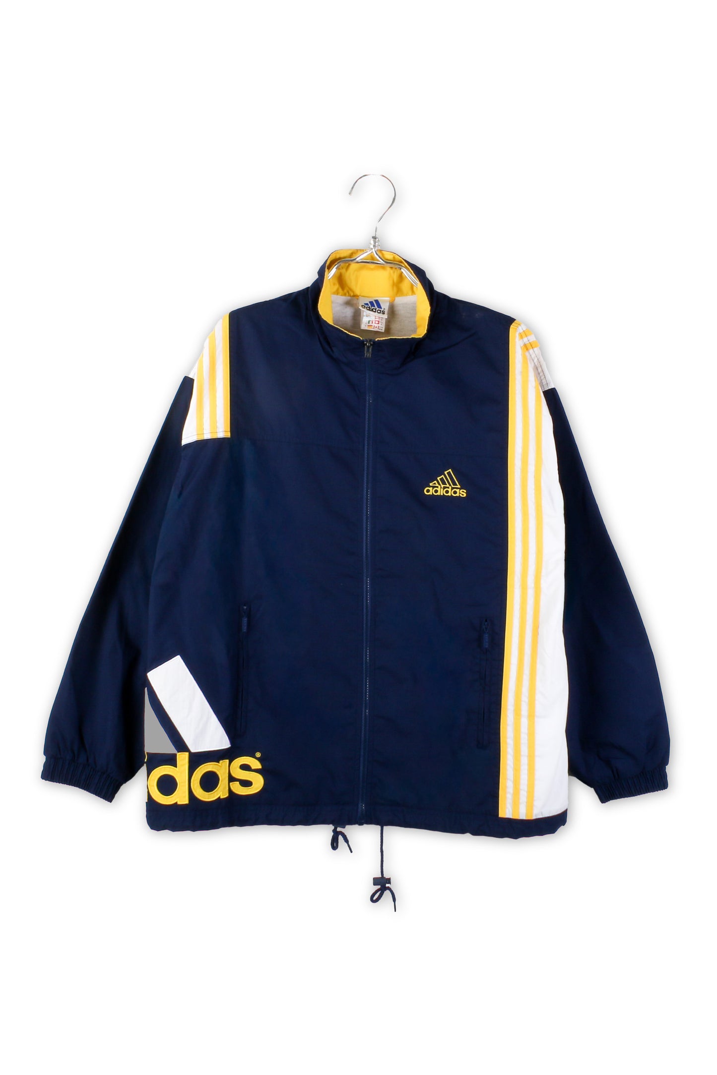 Adidas Navy & Yellow Three-Stripes Track Jacket