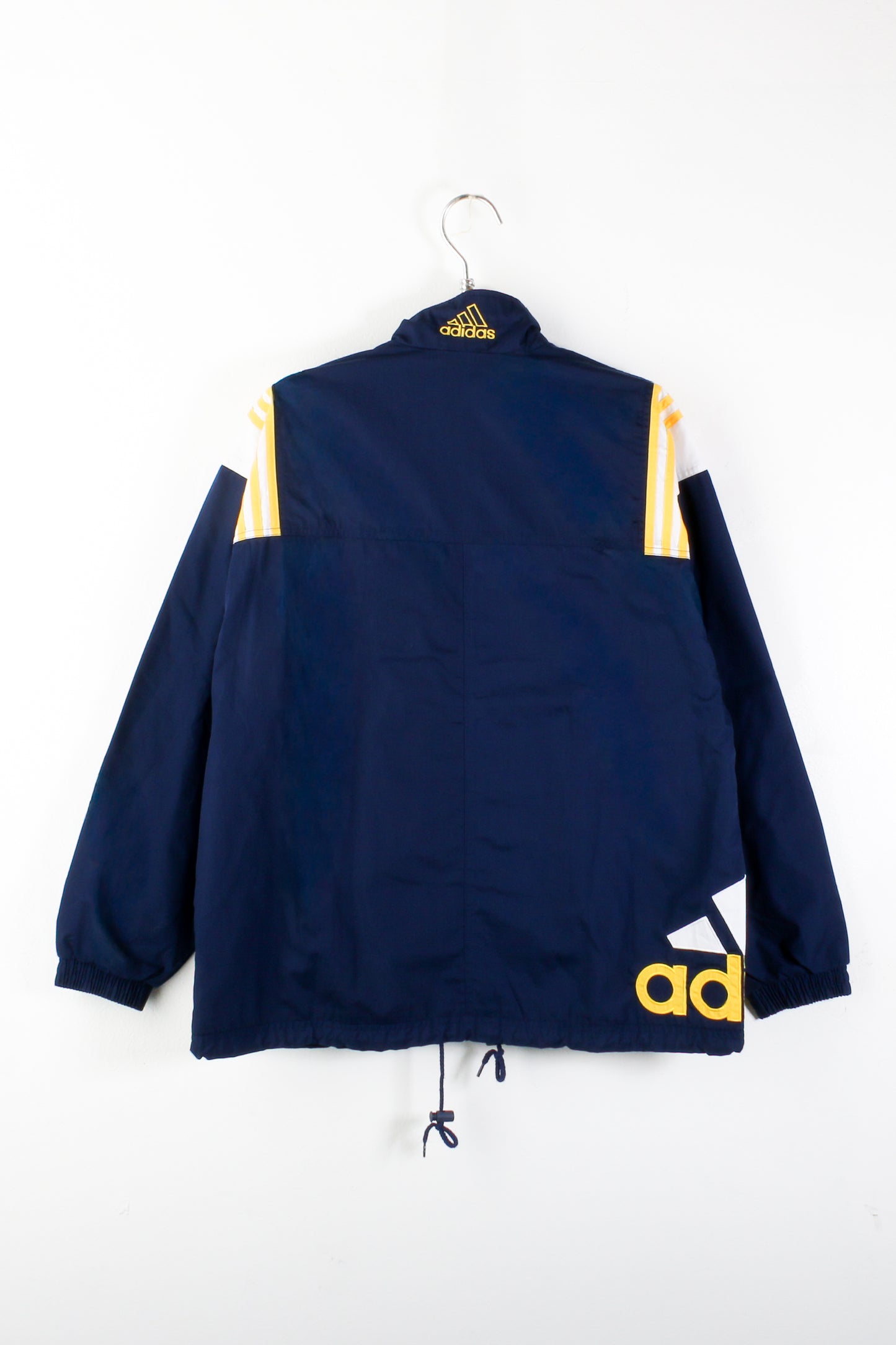 Adidas Navy & Yellow Three-Stripes Track Jacket