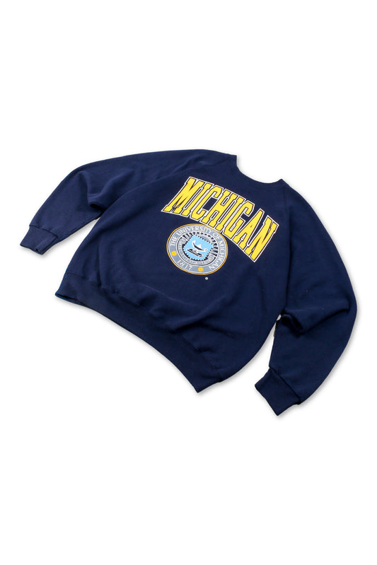 Felpa girocollo Michigan University Navy