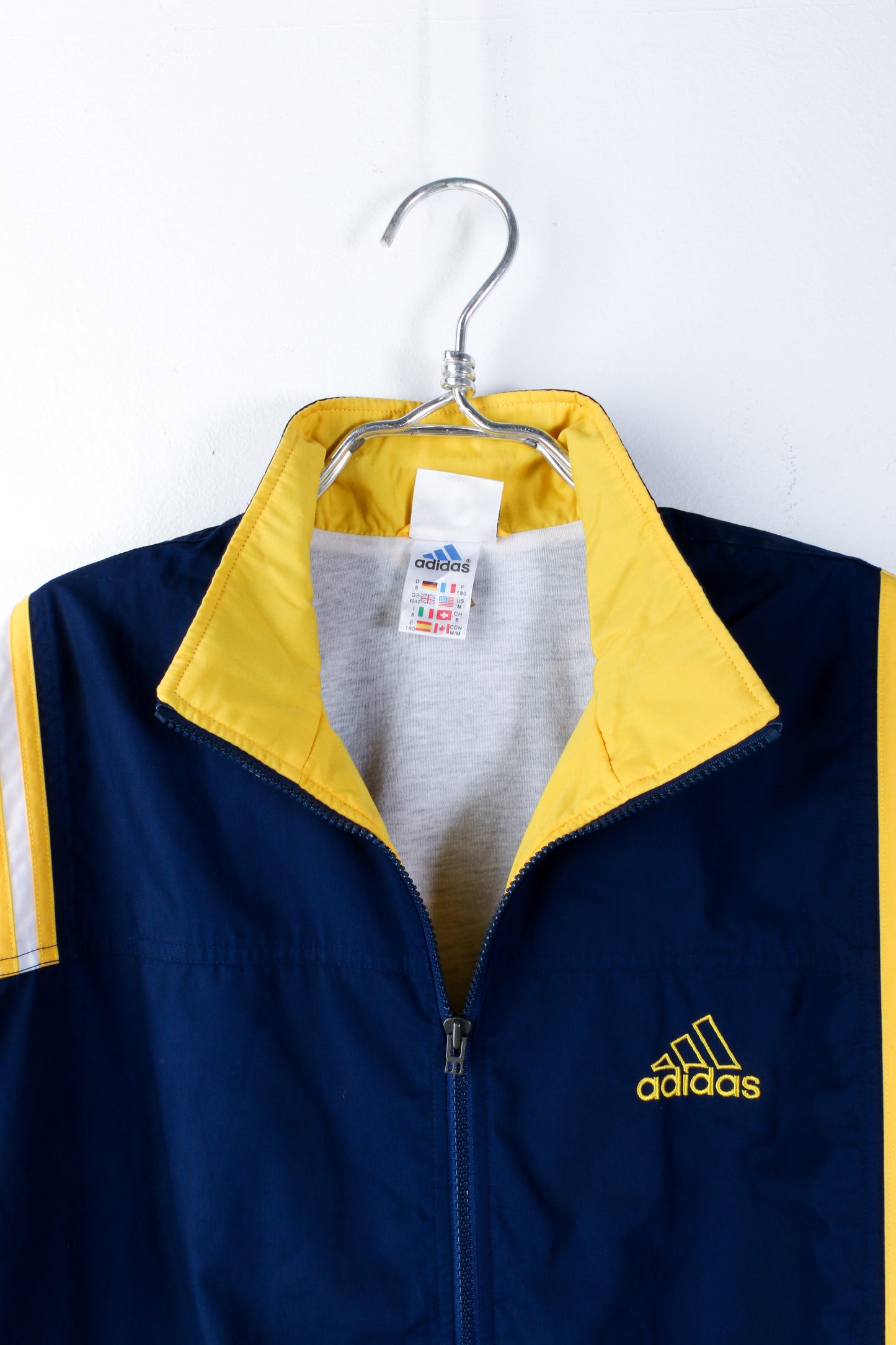 Adidas Navy & Yellow Three-Stripes Track Jacket
