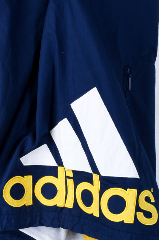 Adidas Navy & Yellow Three-Stripes Track Jacket