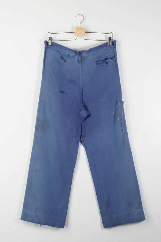 Indigo Mended Workwear Trousers