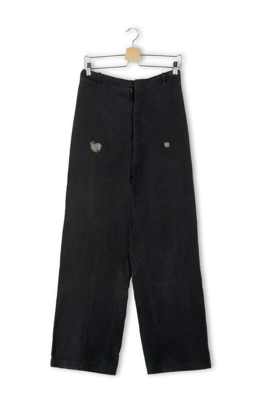 Pantaloni vintage neri scoloriti da uomo