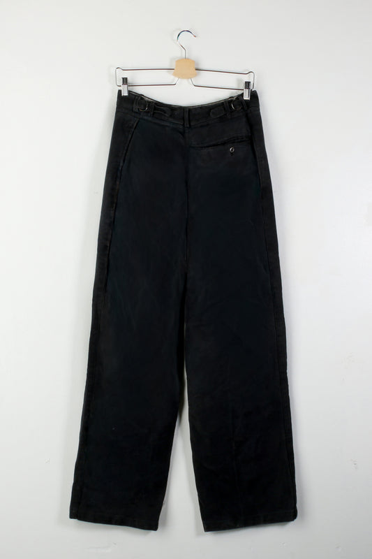 Pantaloni vintage neri scoloriti da uomo