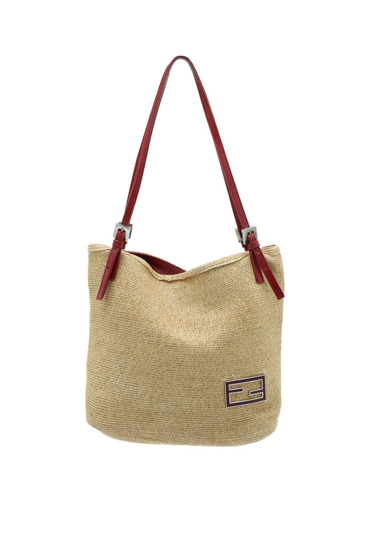 Borsa a tracolla Fendi in rafia rossa