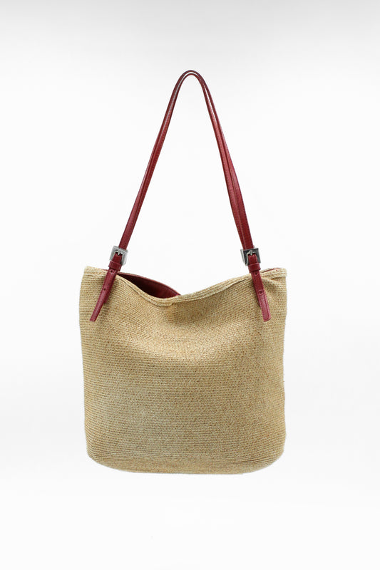 Borsa a tracolla Fendi in rafia rossa