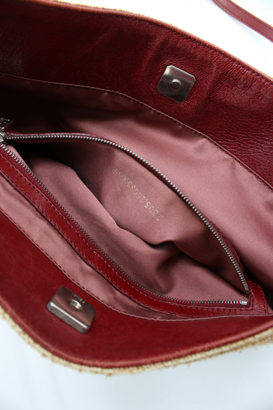 Borsa a tracolla Fendi in rafia rossa