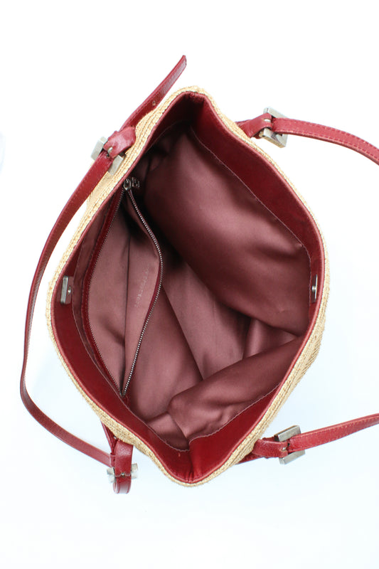 Borsa a tracolla Fendi in rafia rossa