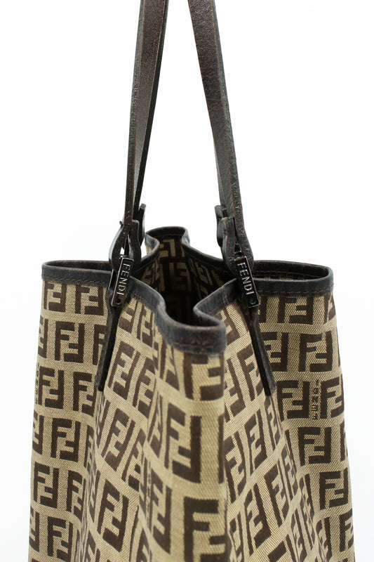 Fendi Zucca Tote Bag Canvas & Leather