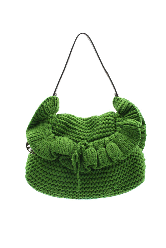 Borsa a tracolla Fendi in maglia verde 