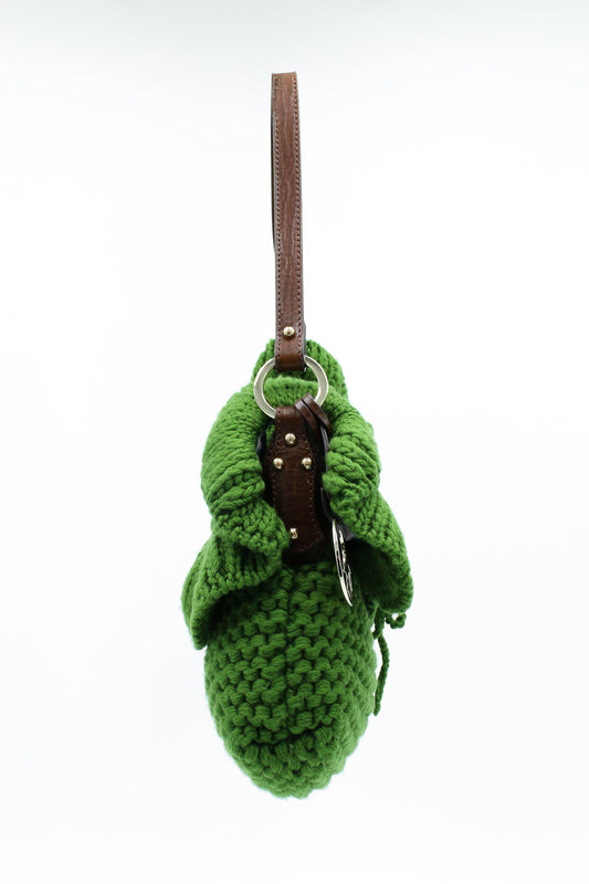 Borsa a tracolla Fendi in maglia verde 