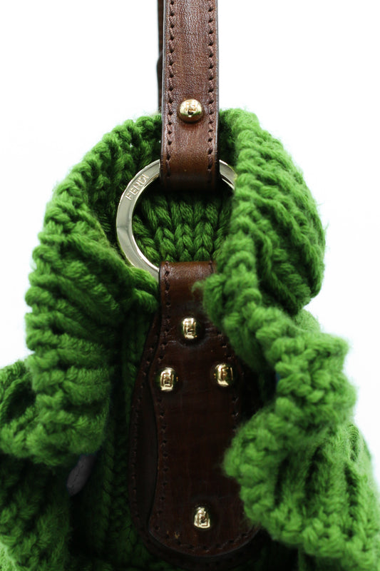 Borsa a tracolla Fendi in maglia verde 