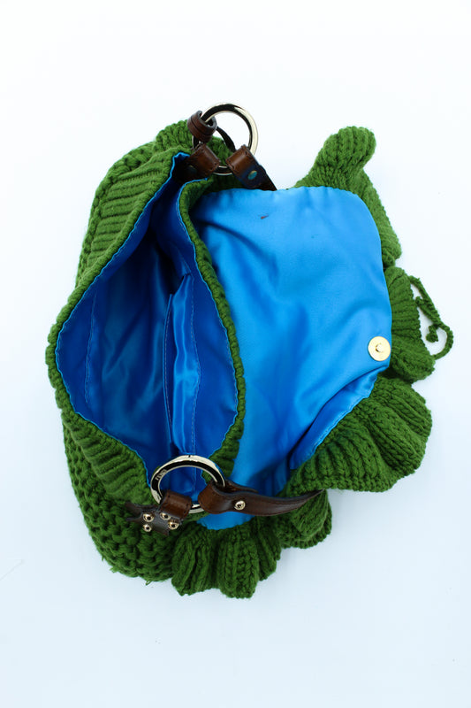 Borsa a tracolla Fendi in maglia verde 