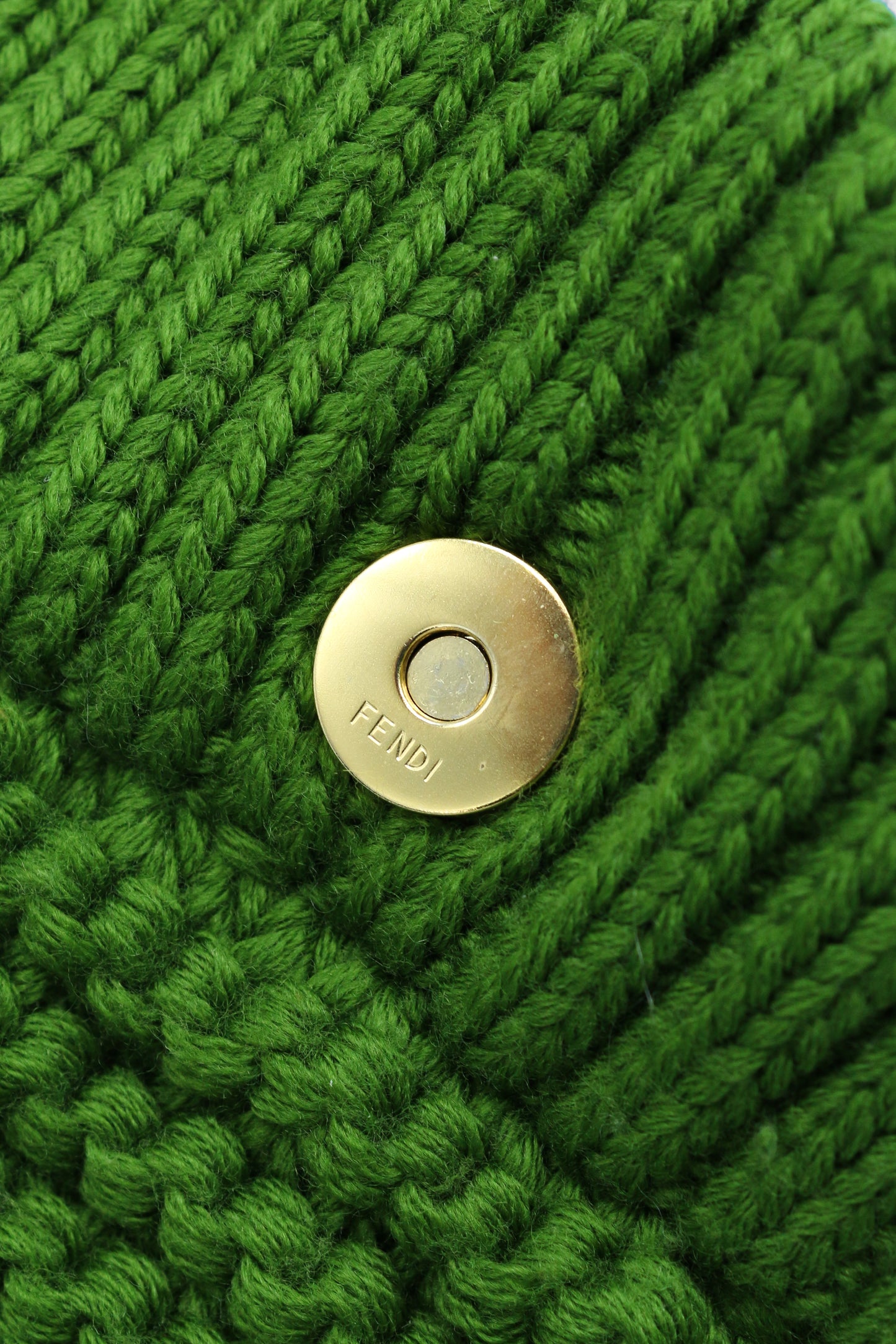 Borsa a tracolla Fendi in maglia verde 
