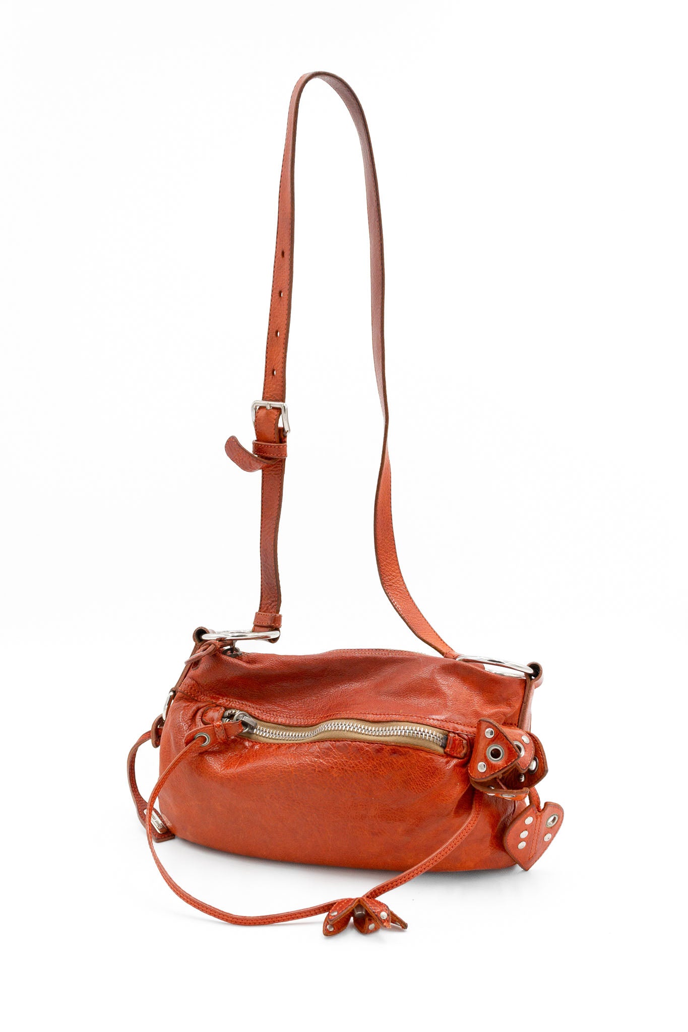 Borsa in pelle arancione Miu Miu