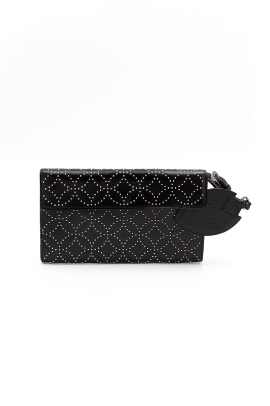Alaïa Studded Black Leather Clutch