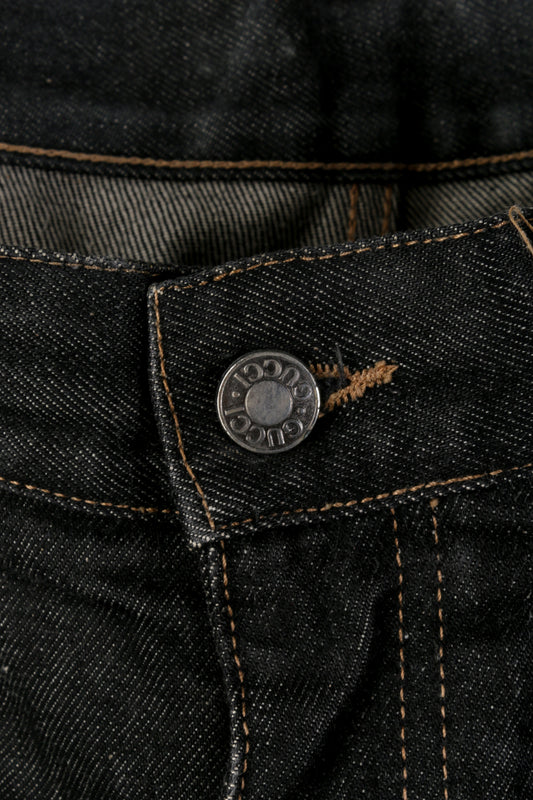 Jeans in denim cimosati neri Gucci