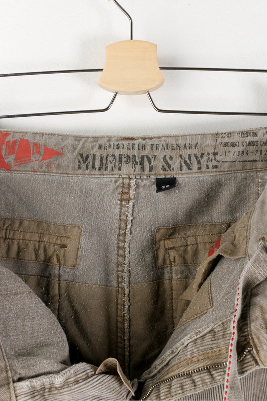 Murphy & Nye Faded Green Corduroy Trousers